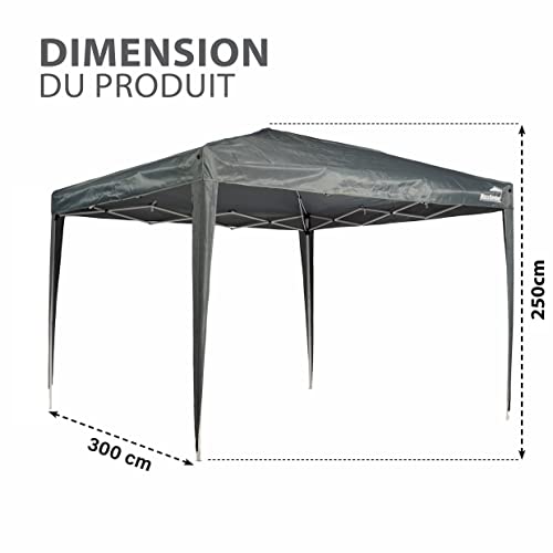 MaxxGarden Tente de Jardin Imperméable UV 50+ Pliable - 3x3m (9m²) avec Sac Inclus - Tente de Fête, Bâche Résistante et 